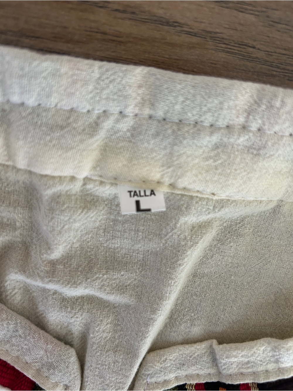 Guatemalan Camisa Típica Boho Lace Up Shirt Large - Picture 3 of 5